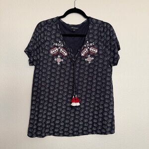 Lane Bryant Women's Top Size 10/12 Patriotic Tassel